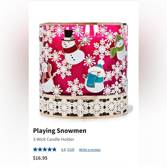 Bath & Body Playing Snowmen
3-Wick Candle Holder - Picture 3 of 7